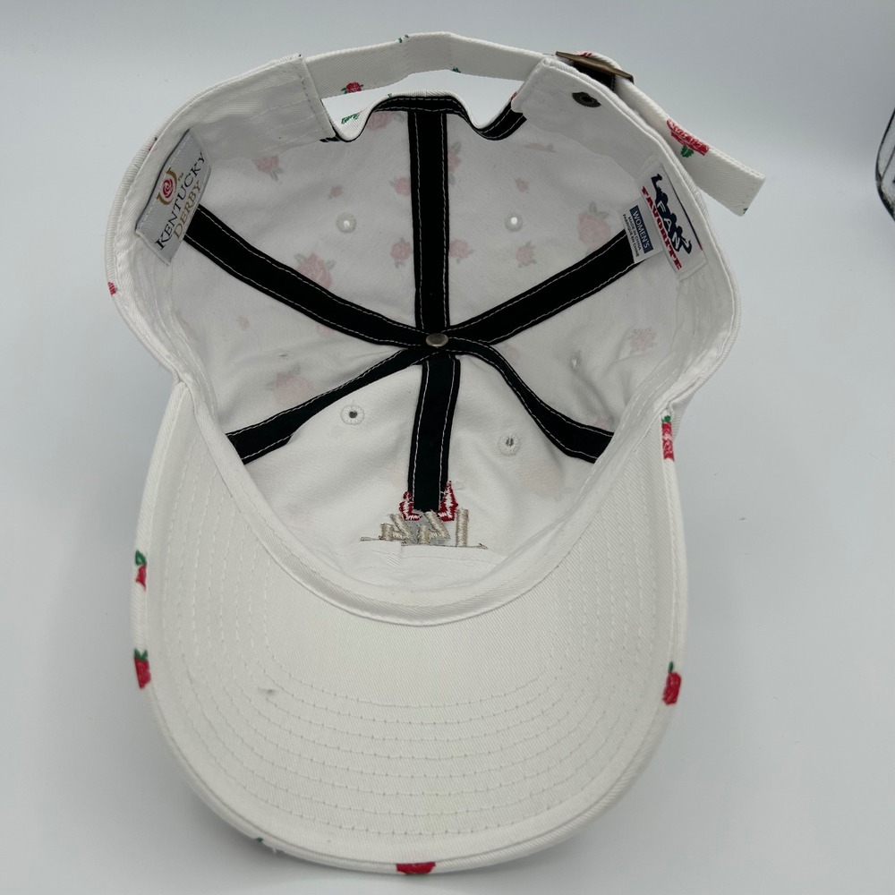 Kentucky Derby 144 Hat Womens OSFM White Rose Floral Preppy Sporty - Picture 6 of 9